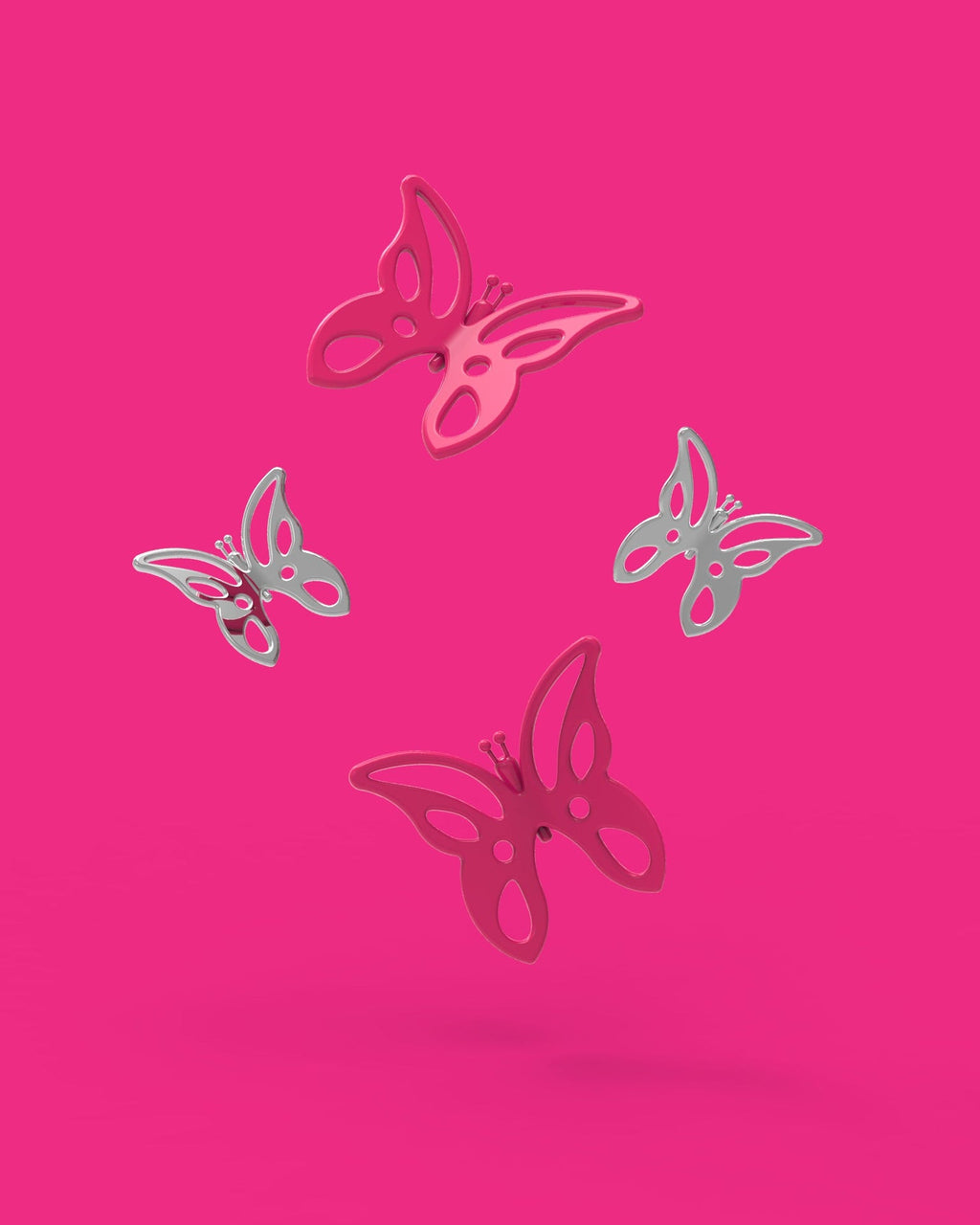 Porte-clés Papillon Rose