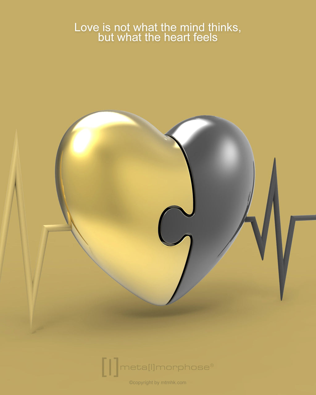 porte cles duo de coeur or et noir metalmorphose