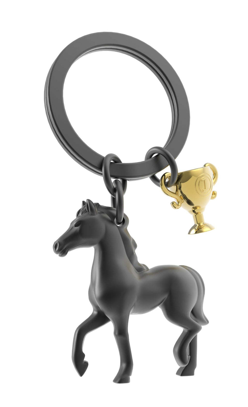Porte-clés Cheval de Course Noir