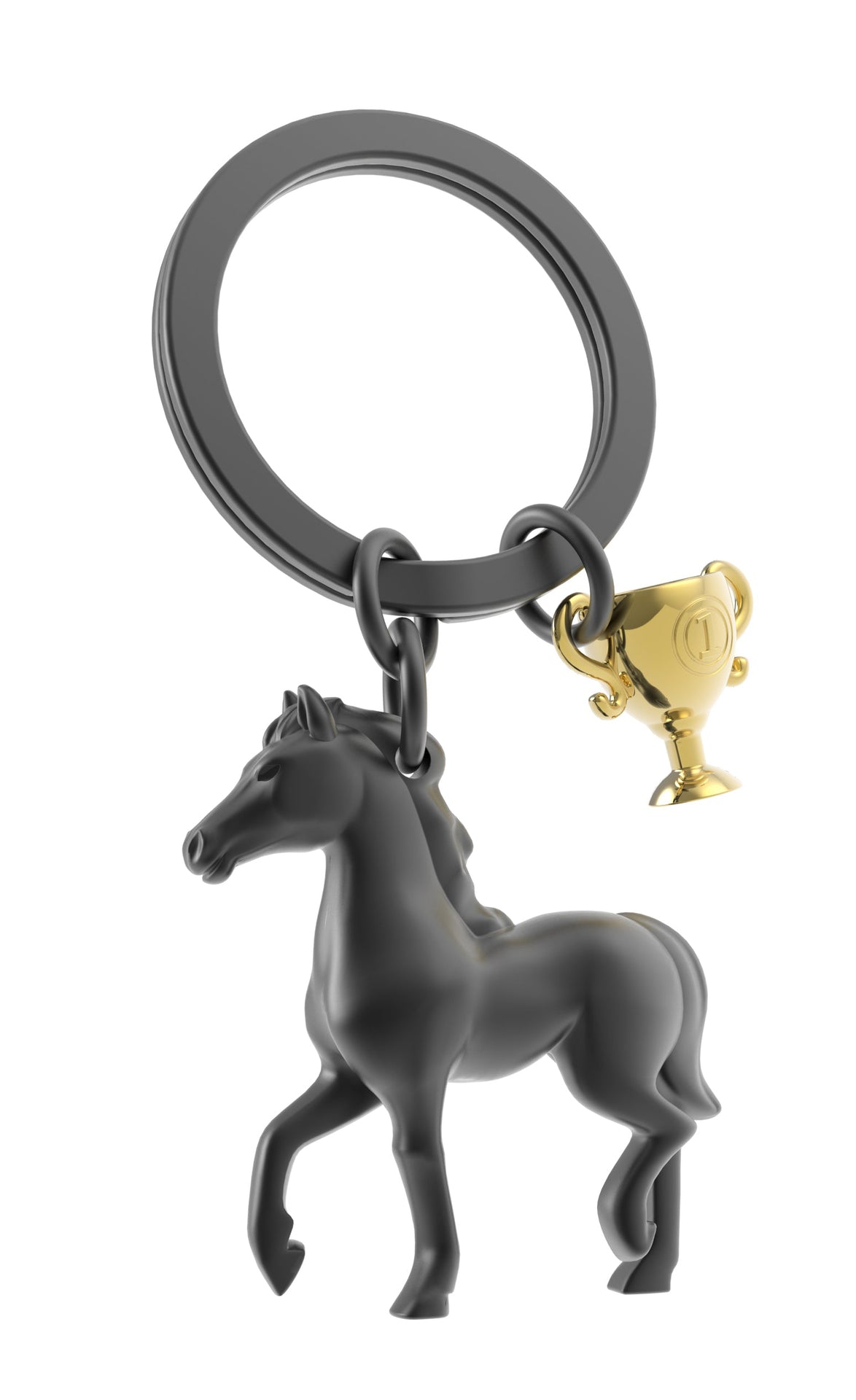 Porte-clés Cheval de Course Noir