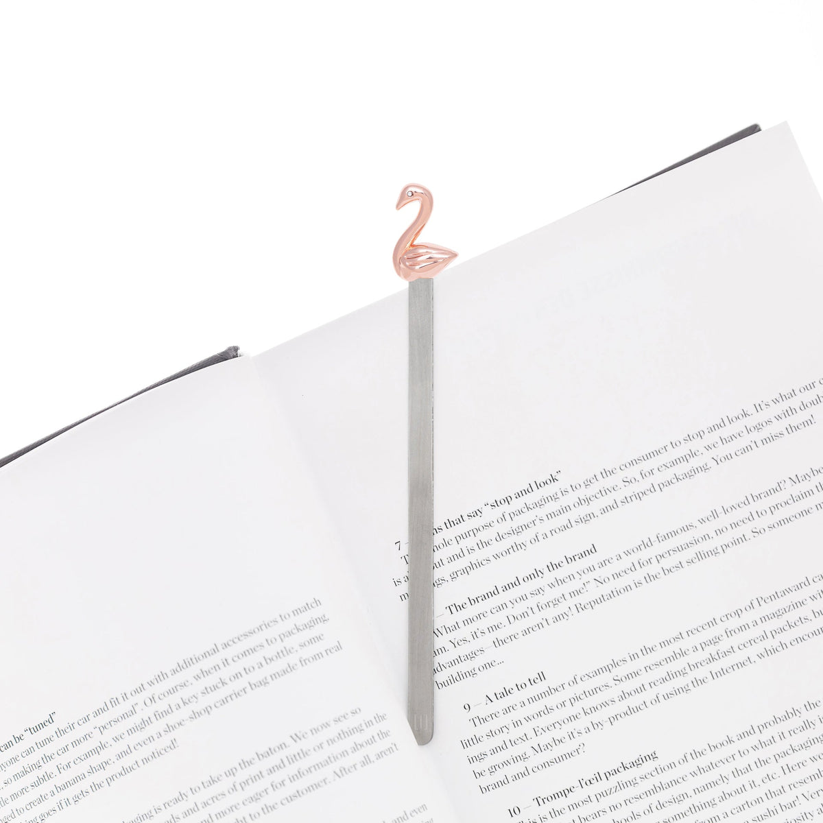 Marque Page Cygne Or Rose