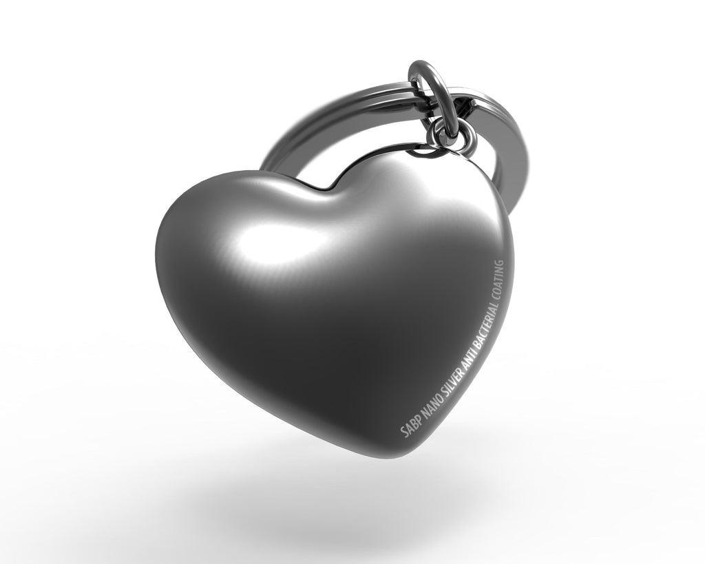 porte cles coeur noir antibacterien metalmorphose