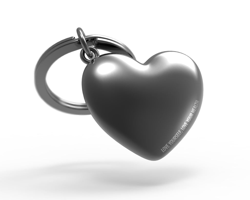 porte cles coeur noir antibacterien metalmorphose