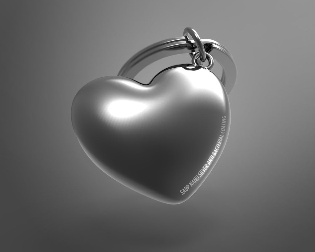 porte cles coeur noir antibacterien metalmorphose