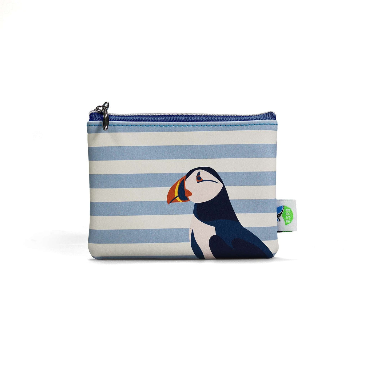 RSPB purse - blue puffin 9 cm x 13 cm