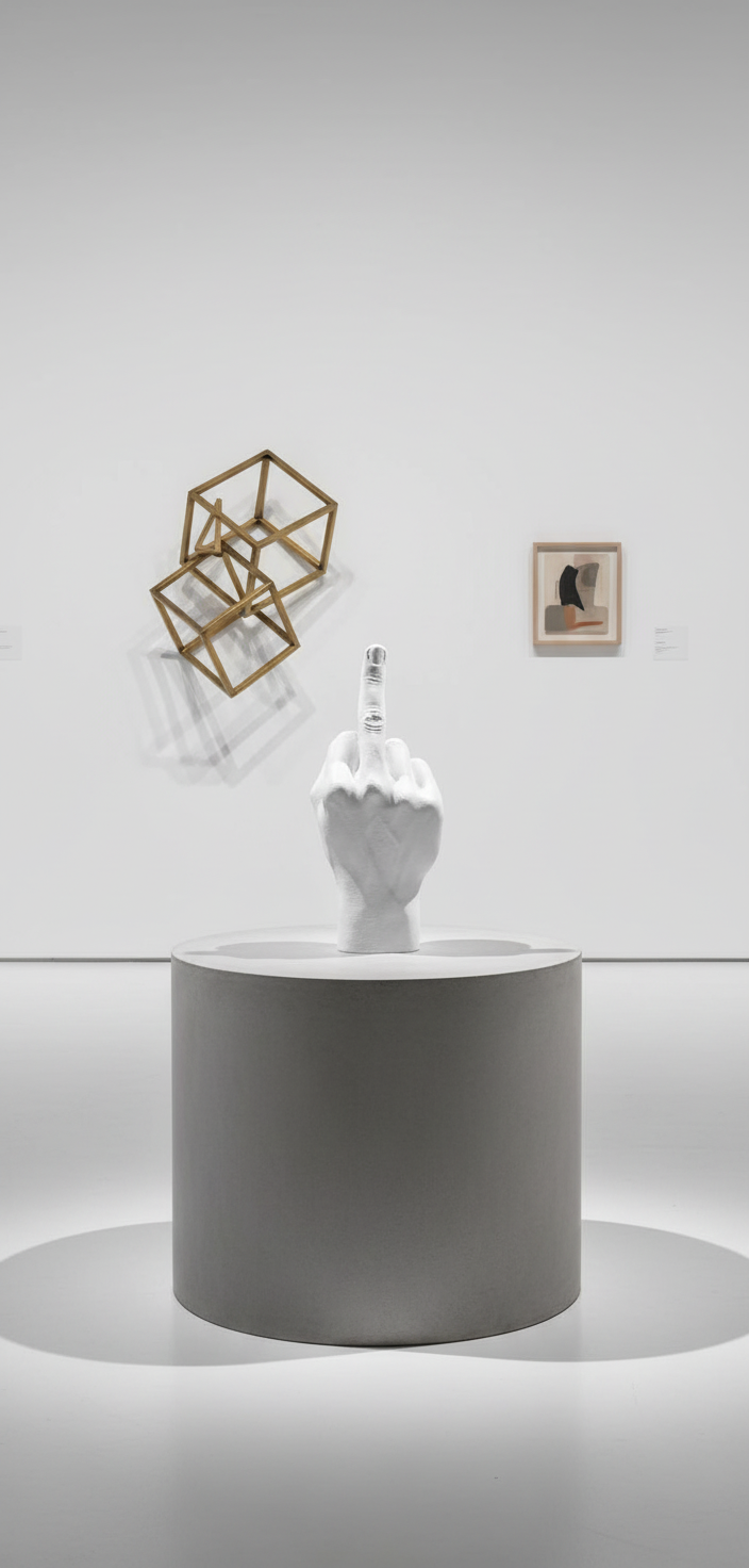 Sculpture Main F**k - Blanc Bitten – Objet déco original