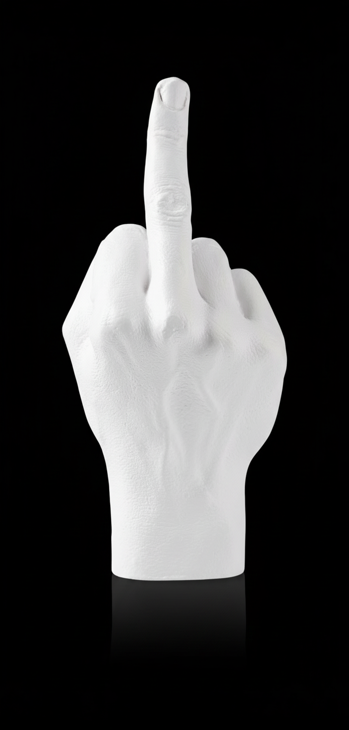 Sculpture Main F**k - Blanc Bitten – Objet déco original