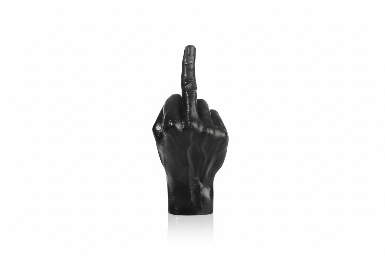 Sculpture Main F**k - Noir Bitten – Objet déco original
