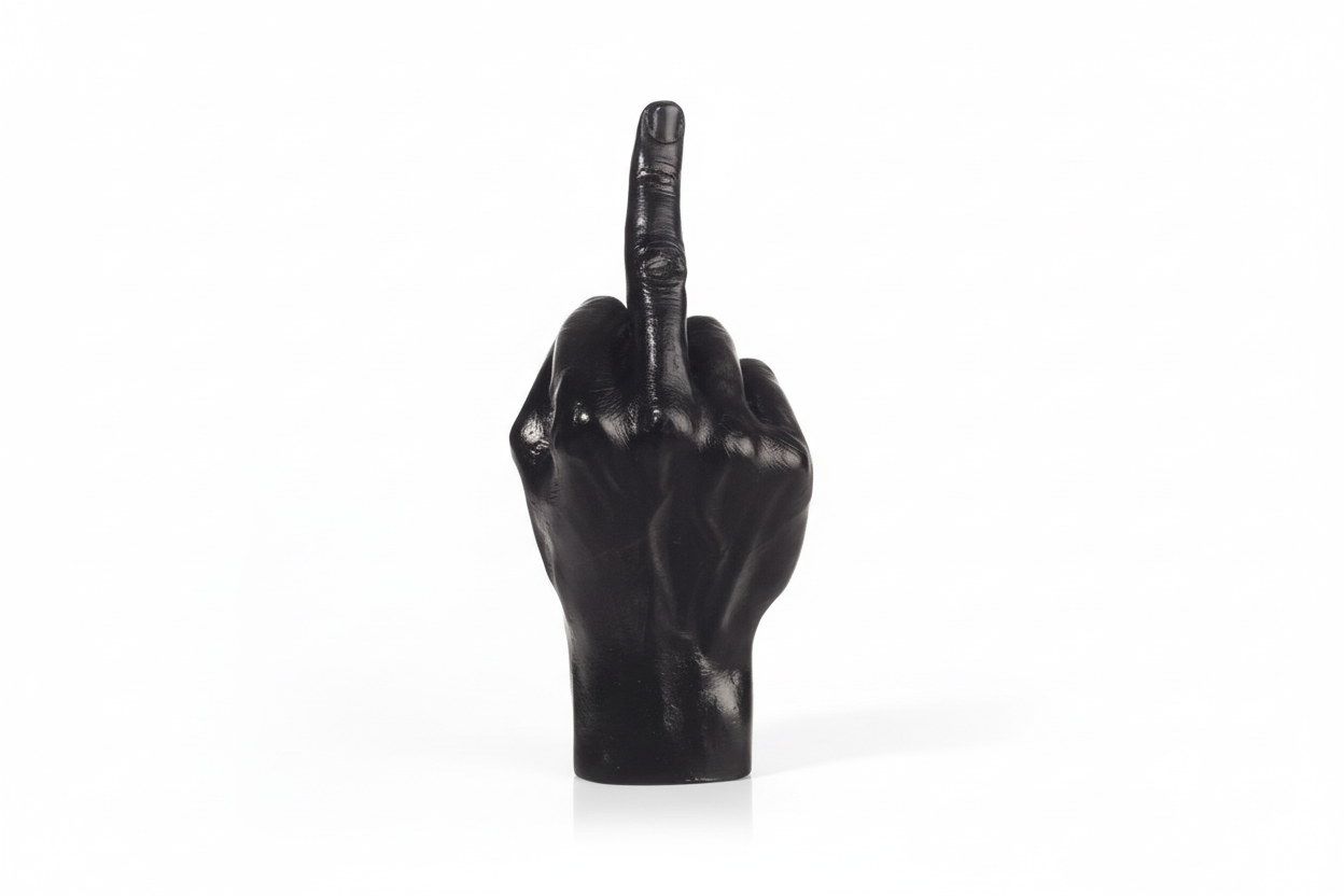 Sculpture Main F**k - Noir Bitten – Objet déco original