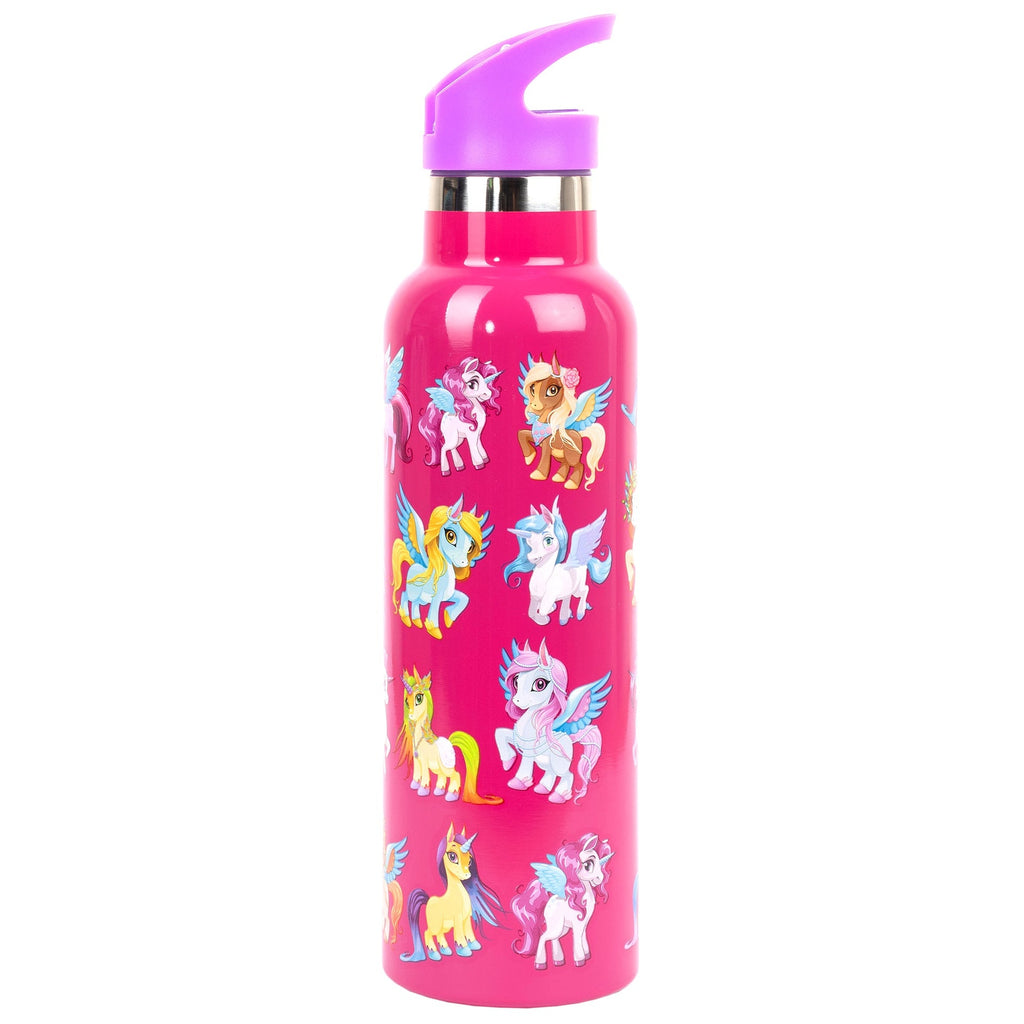Gourde en acier inoxydable avec paille – Magic licorne