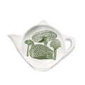 Ceramic tea bag caddy, hedgehog with mushrooms