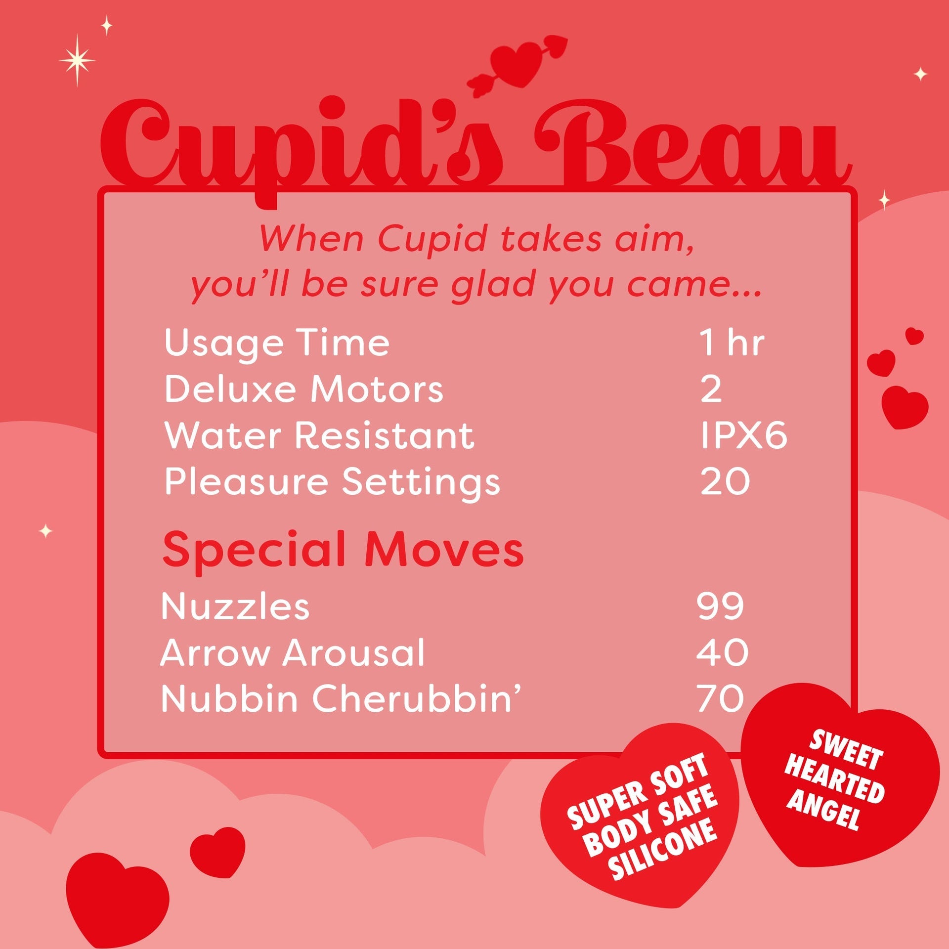 Cupid's Beau Heart Tongued Vibrator