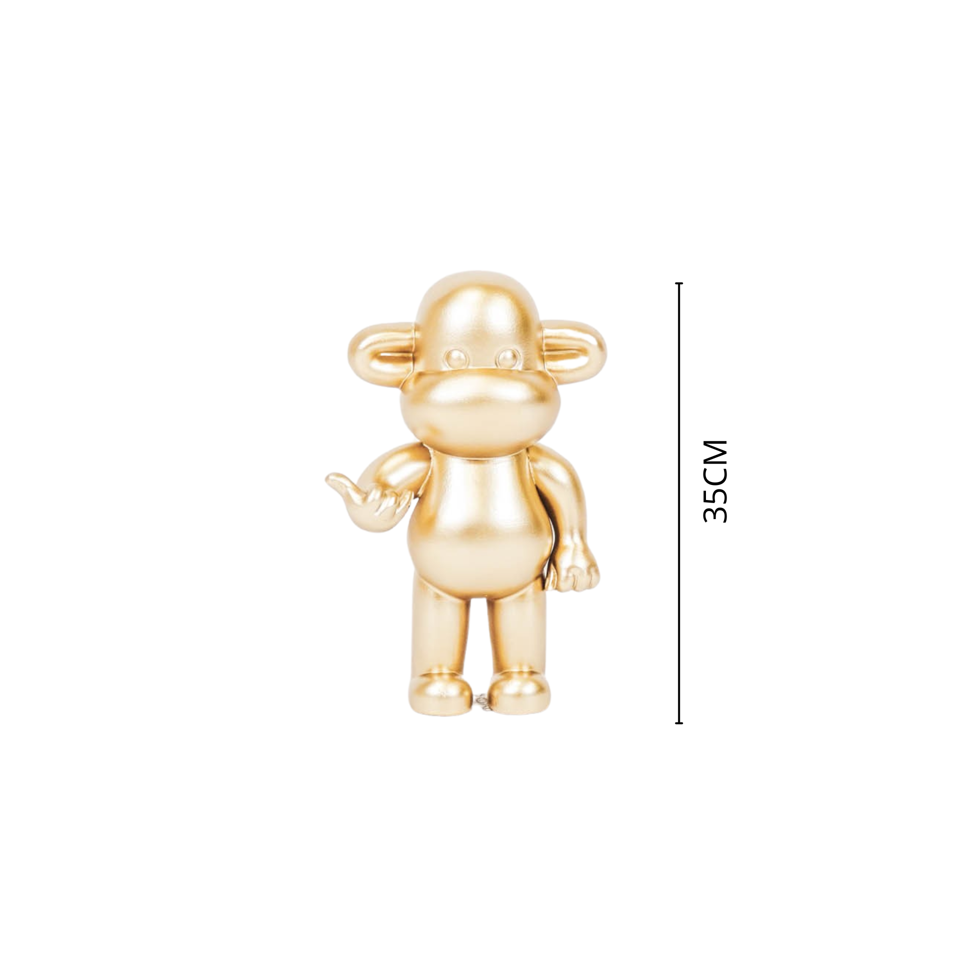Ornament - Hanging Loose Monkey Figurine 'The Legend' - Polyresin - Gold - 20.5x13.5x35cm
