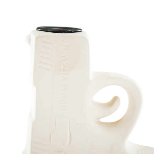 Portacandele - Pistola - Ceramica - Sabbia - 12x5x12 cm