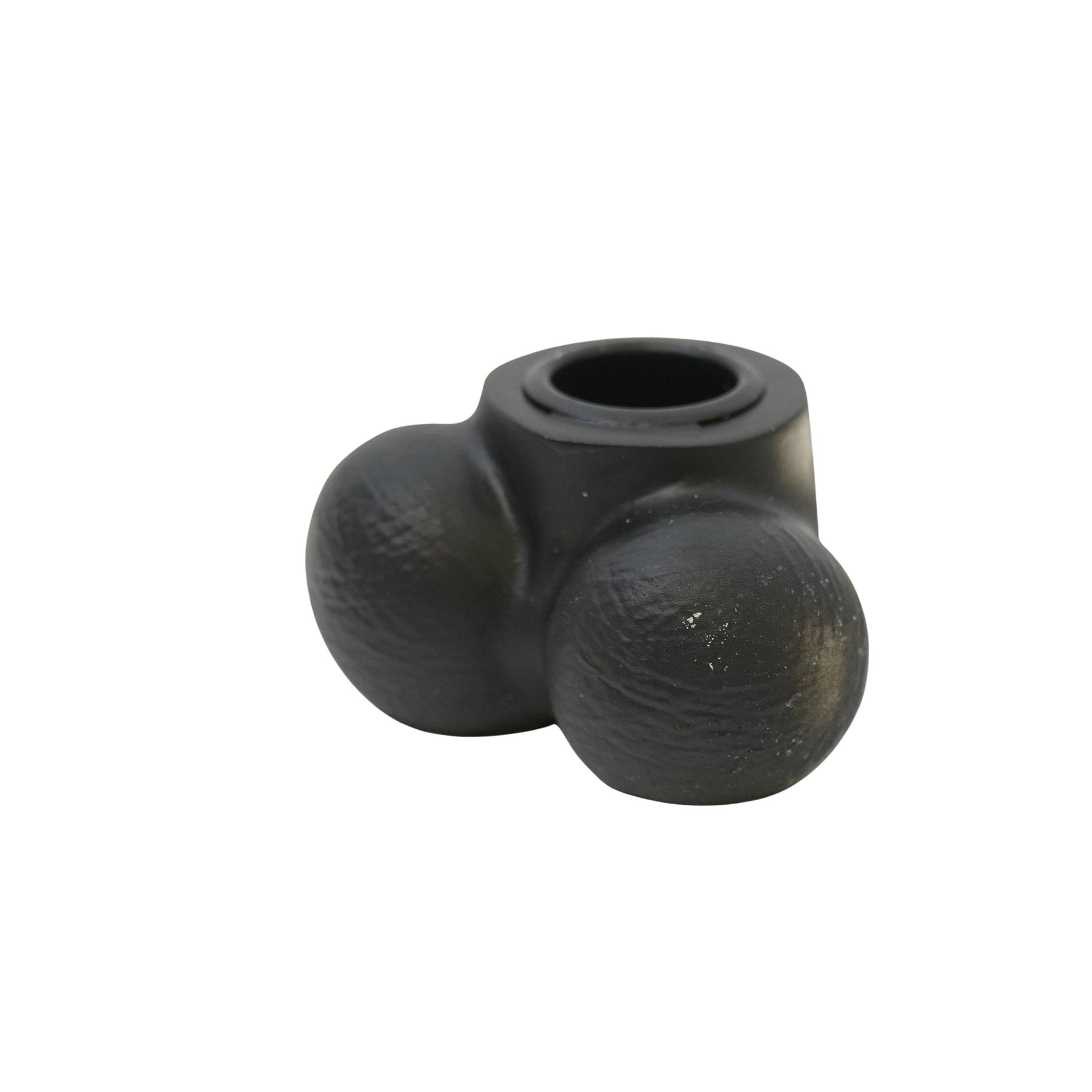 Candelabro - Scrotum - Poliresina - Nero - 7,5x5,5x4cm