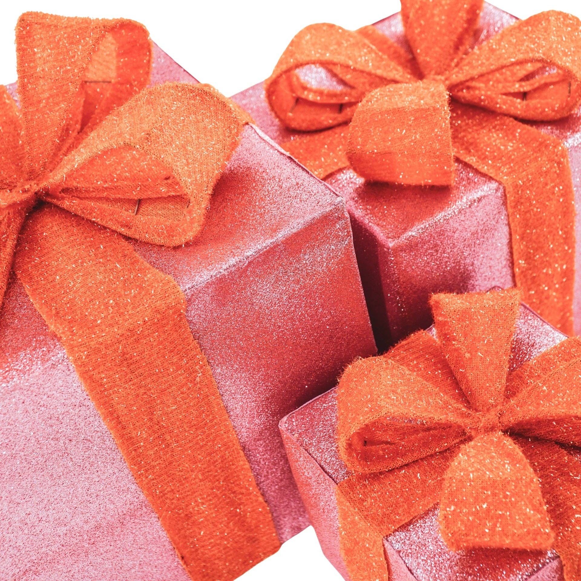 Regalo di Natale a LED - S3 - Polistirolo - Rosa/Arancione - 15/20/25cm