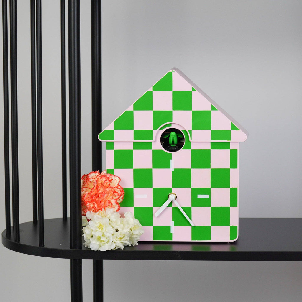 Orologio - Orologio a Parete a Cucù - Motivo - Verde/Rosa - 24x27x9cm