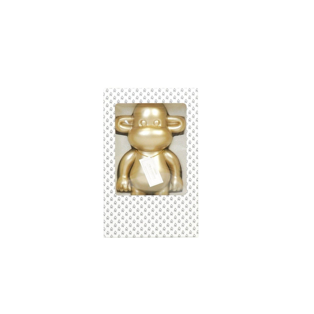 Ornamento - Statuetta Scimmia 'La Leggenda' - Poliresina - Oro - 33x21x50cm