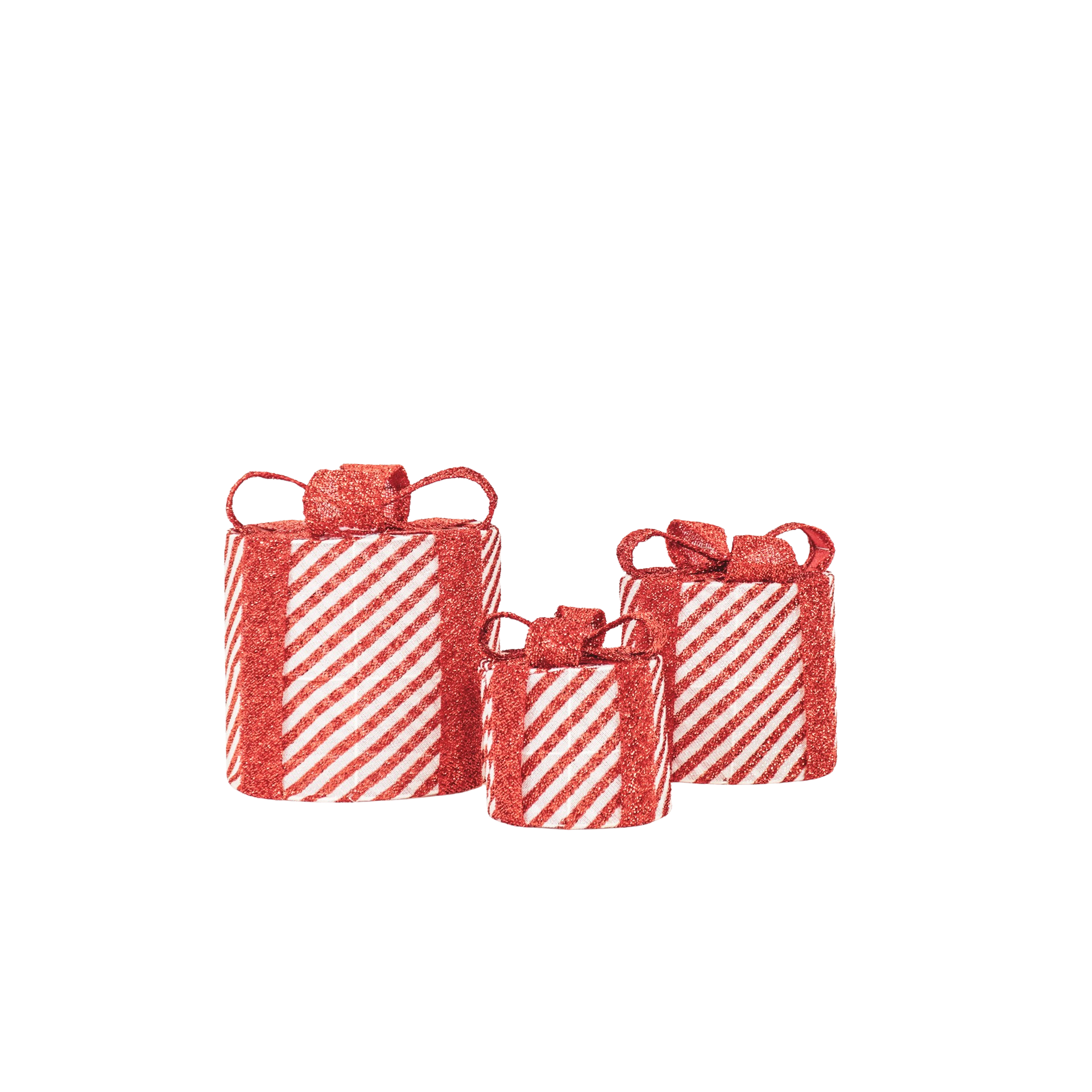 Regalo di Natale a LED - S3 - Polistirolo - Rosso/Bianco-15/20/25cm