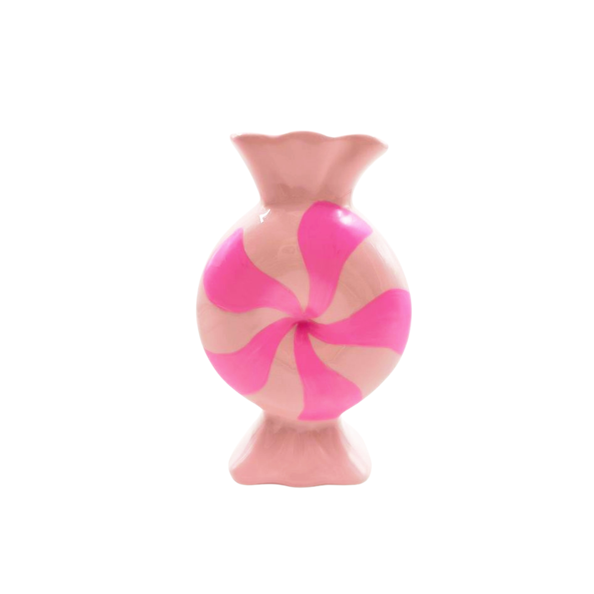 Vaso da fiori - Caramella mou - -Ceramica-Rosso/Bianco- 12x6,5x20cm