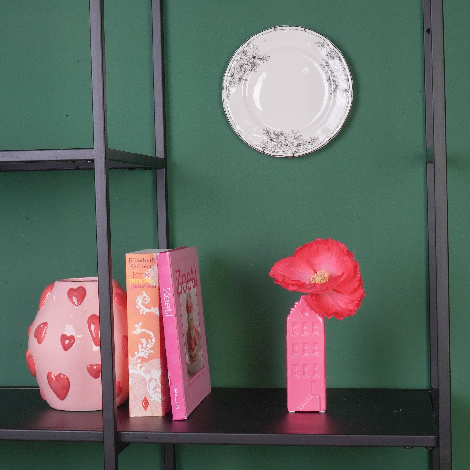 Vaso per fiori - Vaso per la casa - Ceramica - Rosa neon - 5x4,5x14,5 cm
