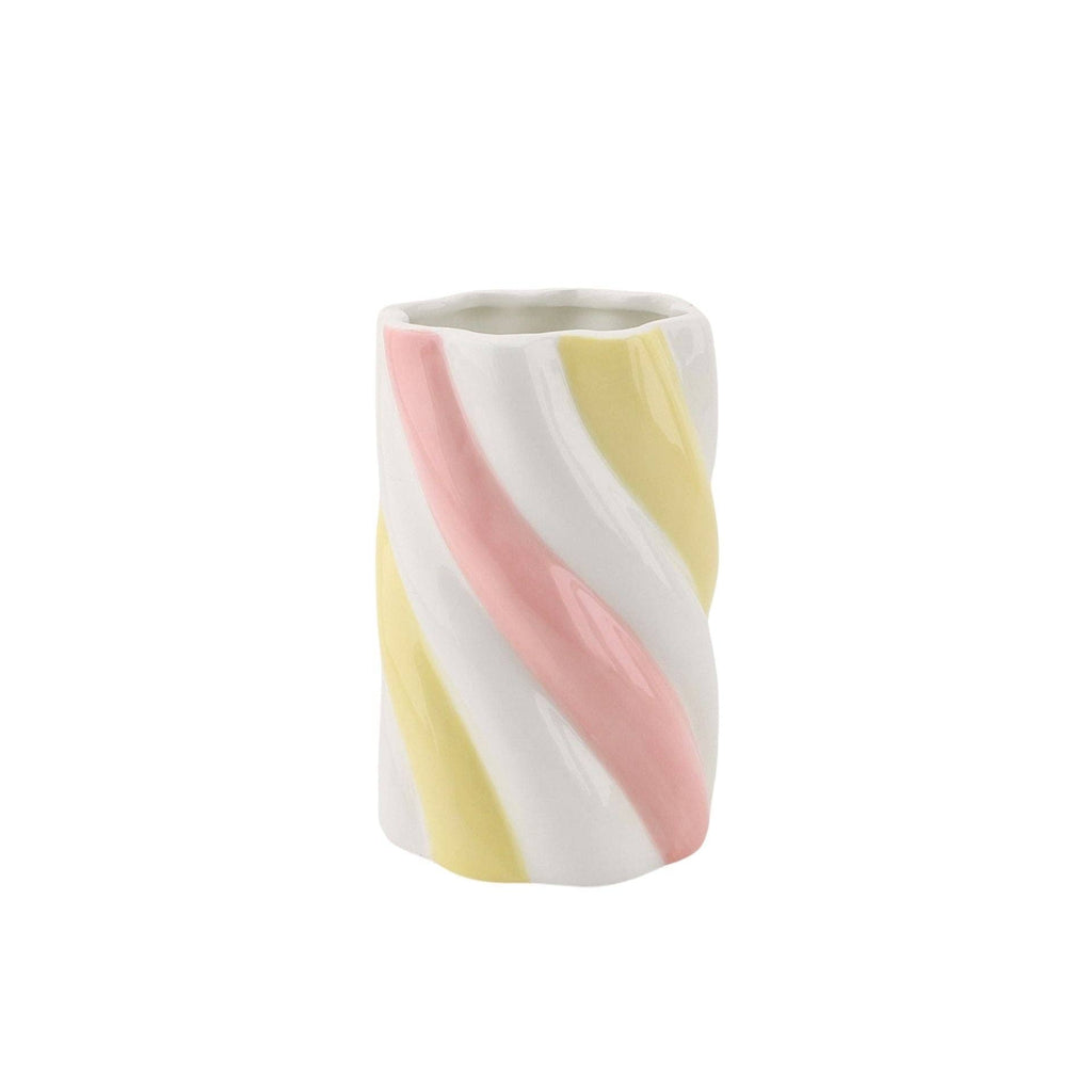 Vaso - Marshmallow - Giallo/Rosa/Bianco - 10x10x15cm