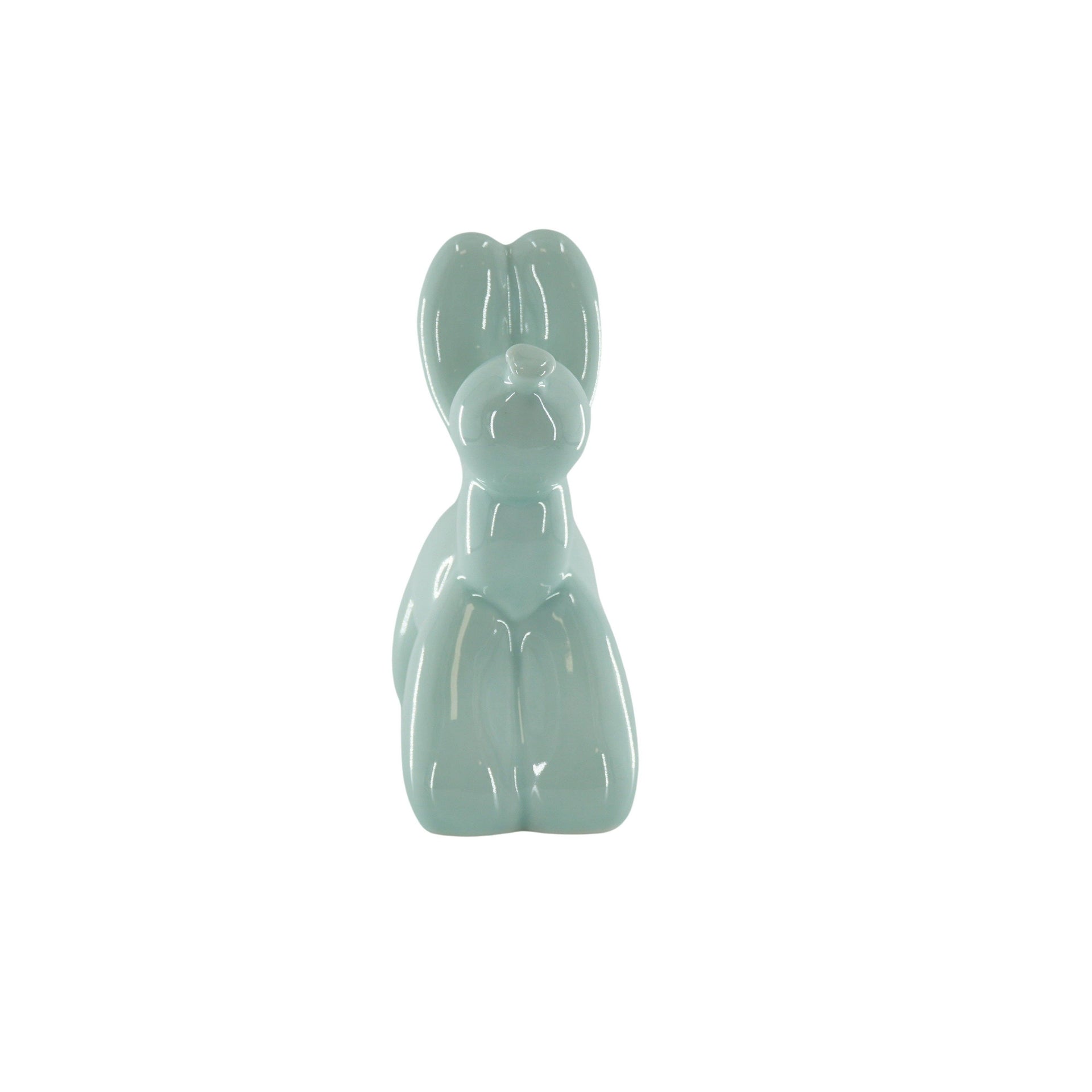 Ornamento - Salvadanaio Cane Palloncino - Verde menta - 17x7x17cm