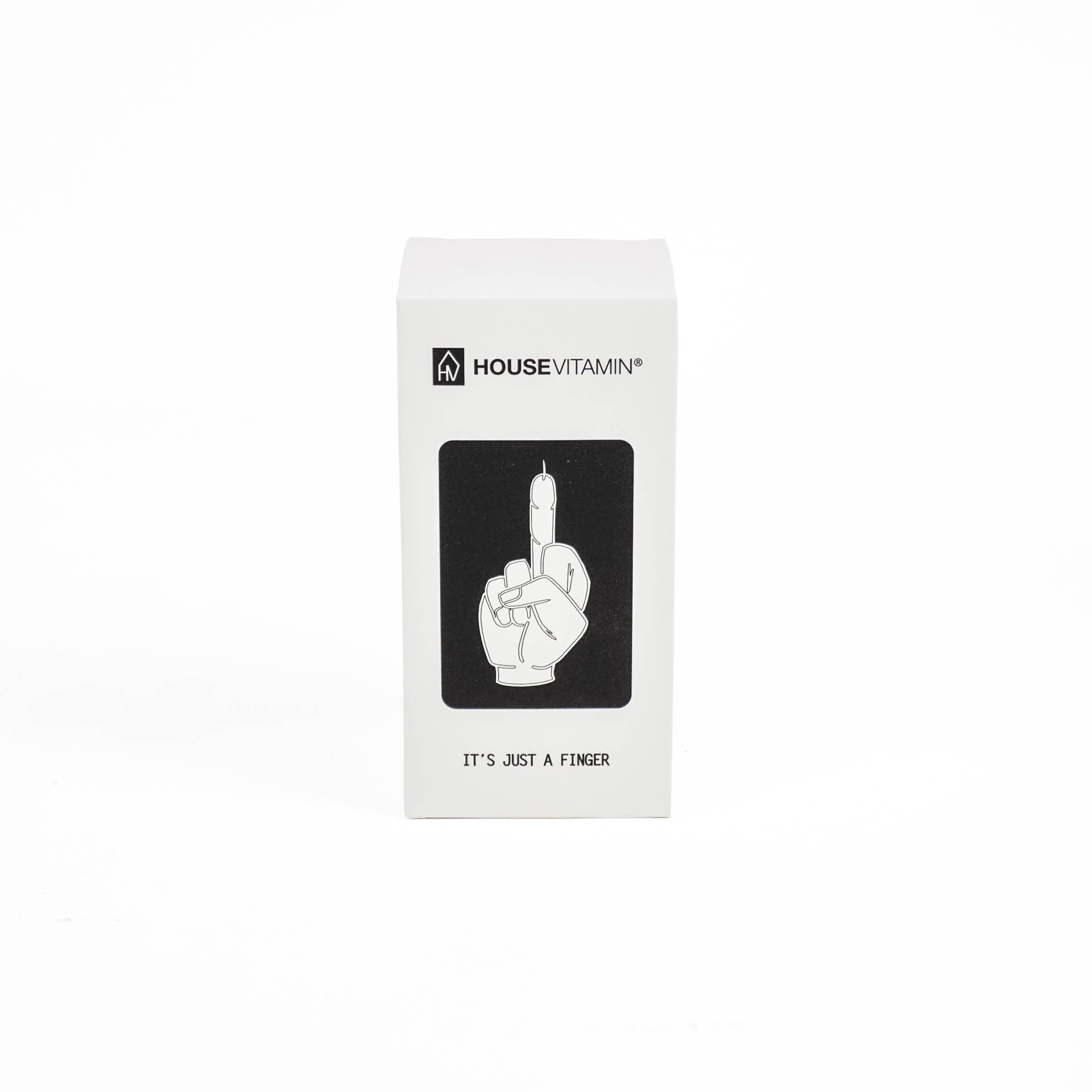 Candle - Middle Finger - Wax - White - 310 grams - 10x9x17 cm
