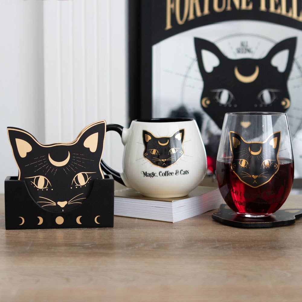 Mug rond « Magie, Café & Chats » – 500 ml