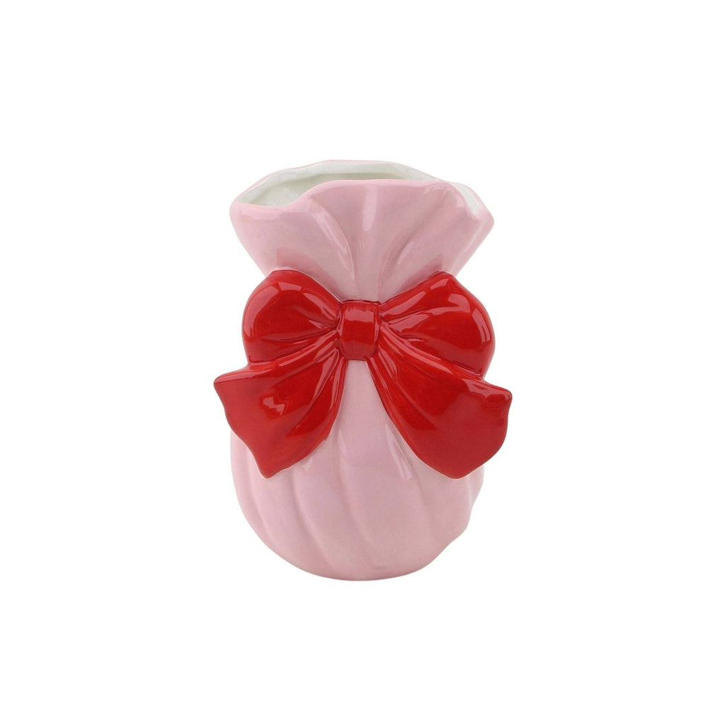 Vaso - Ciotola - Dolomite - Rosa/Rosso - 11x10x16cm