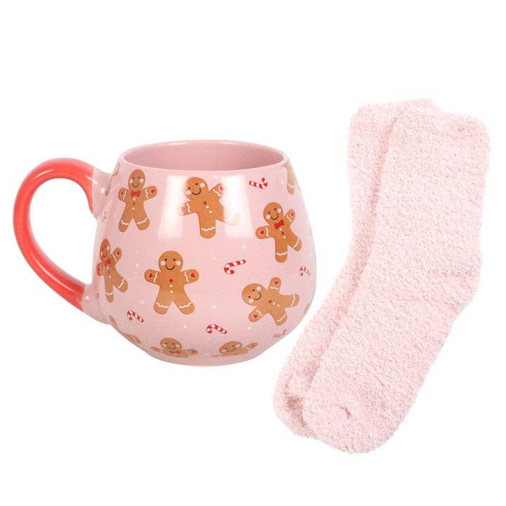 Set tazza e calzini natalizi pan di zenzero