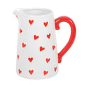 Brocca in ceramica con stampa a cuori