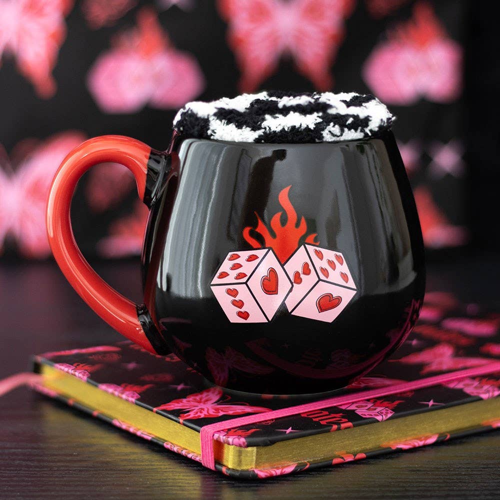 Cofanetto Tazza & Calzini Rebel Romance – Dadi Infuocati