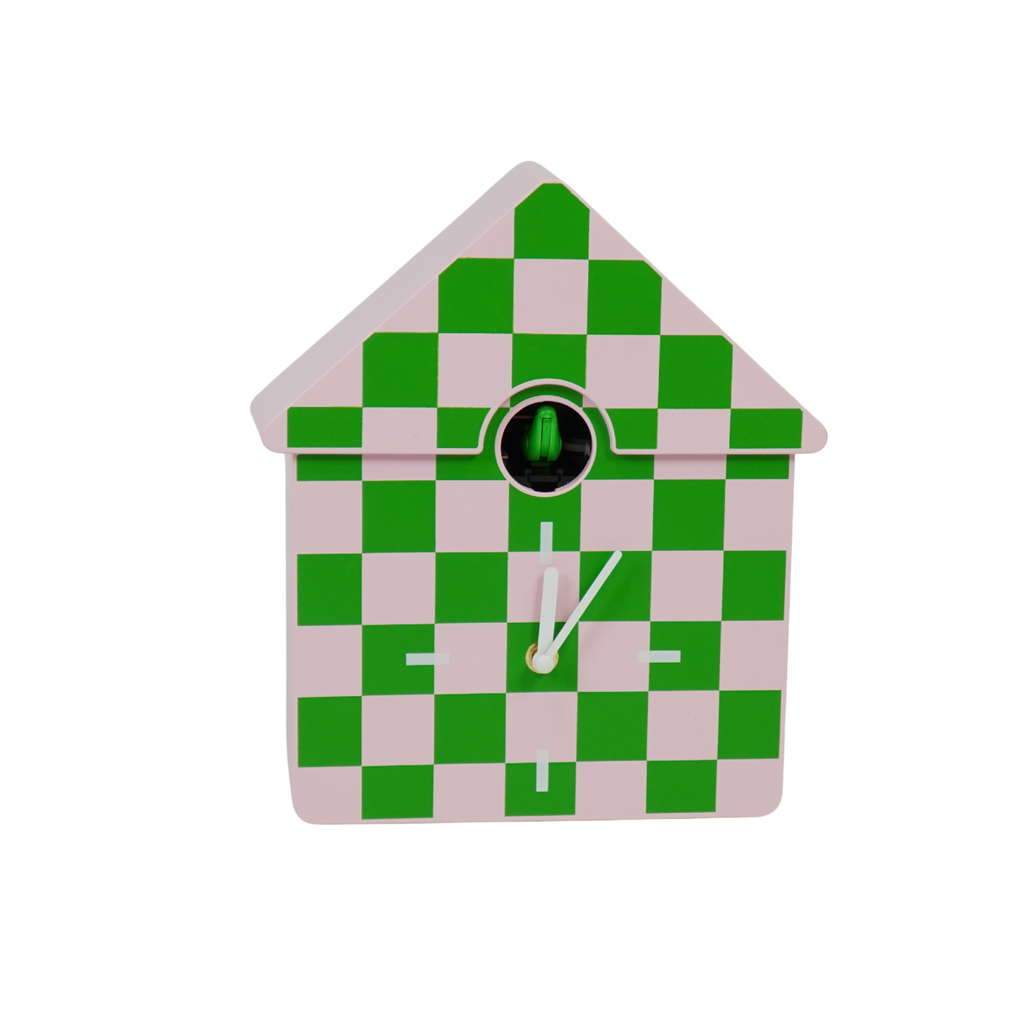 Orologio - Orologio a Parete a Cucù - Motivo - Verde/Rosa - 24x27x9cm