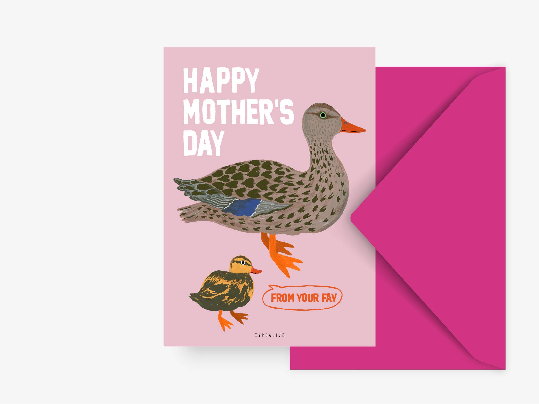Carte de vœux Fête des Mères Canards « From your Fav »