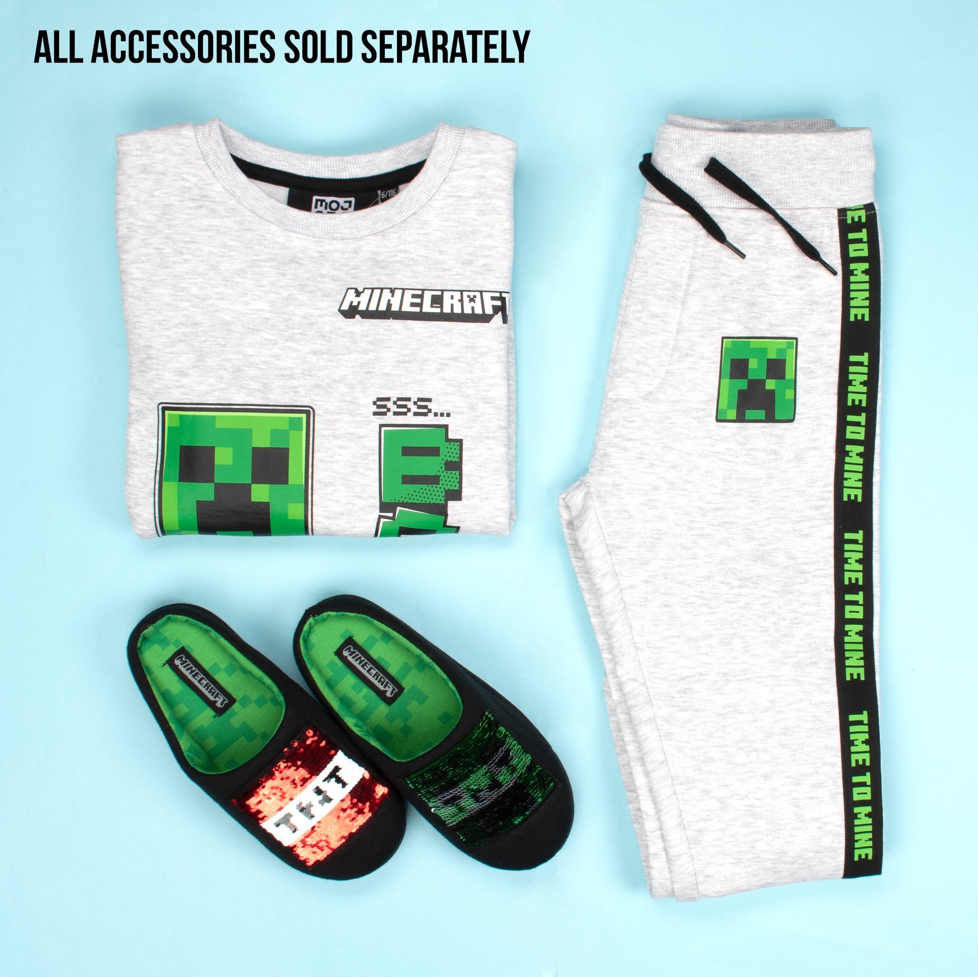 Chaussons enfant – Minecraft à sequins – Creeper & TNT Box