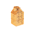 Portacandele - Casa - Ceramica - Dorato - 6x5,5x11cm