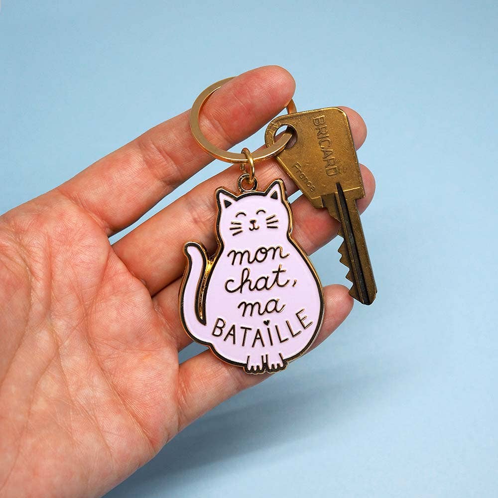 Porte-Clés "Mon Chat, Ma Bataille"
