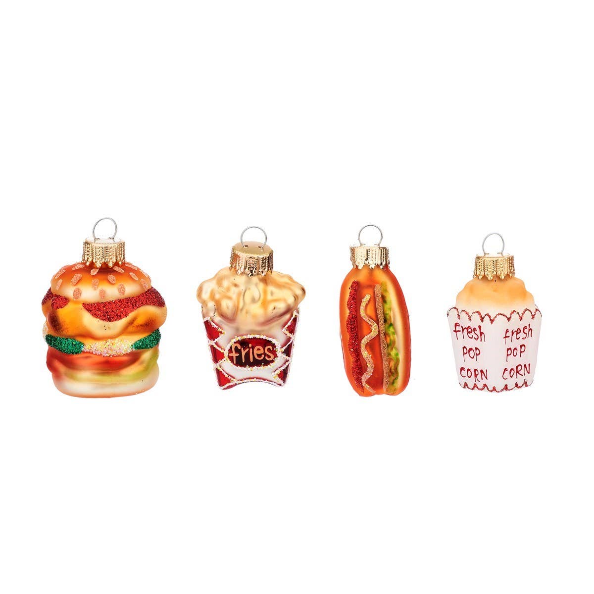 Mini Boules de Noël Fast Food 4-Pack