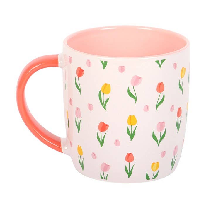 Tazza con motivo a tulipani