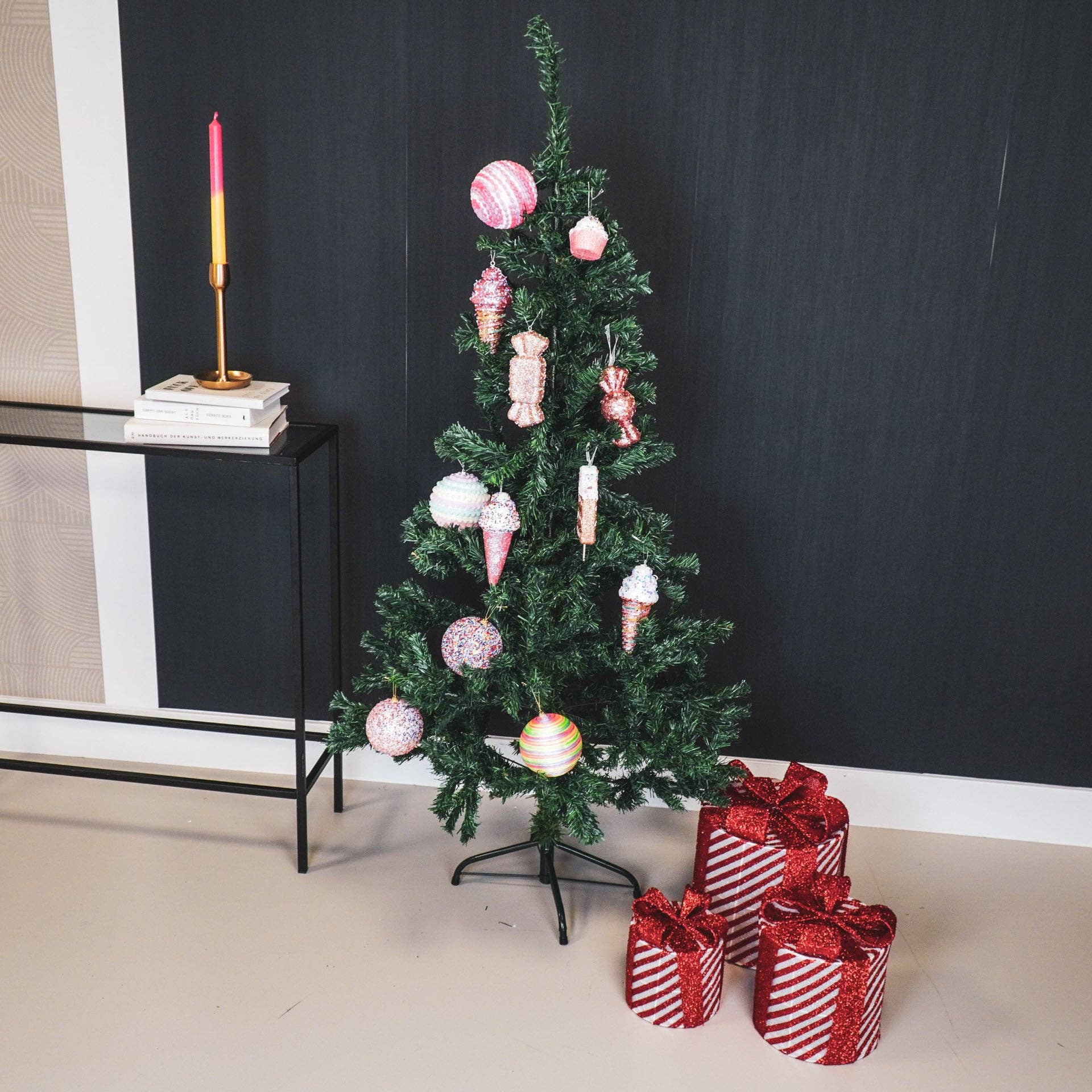 Regalo di Natale a LED - S3 - Polistirolo - Rosso/Bianco-15/20/25cm