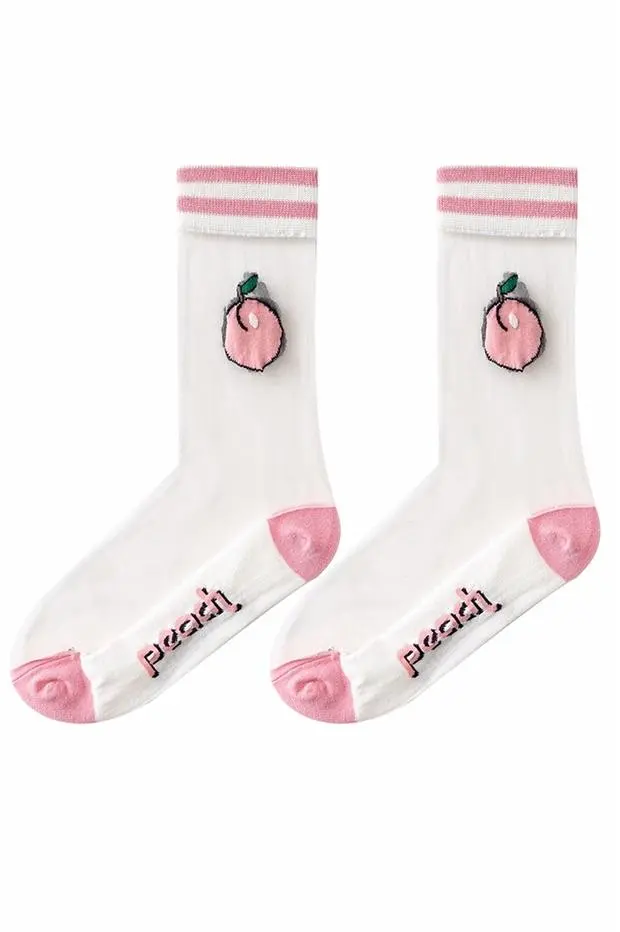 Chaussettes Transparentes Pêche