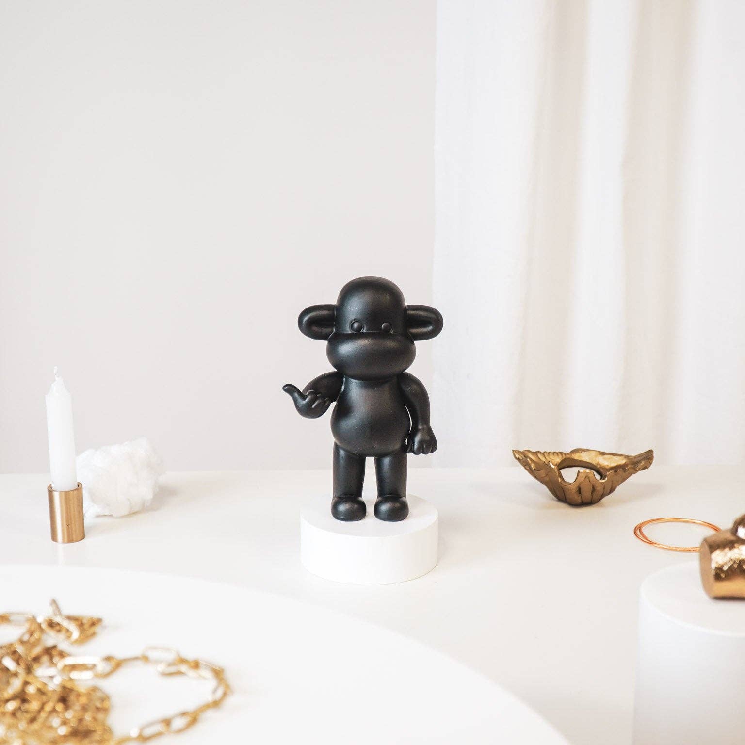 Statuetta Scimmia Hang Loose "La Leggenda" - Nero S