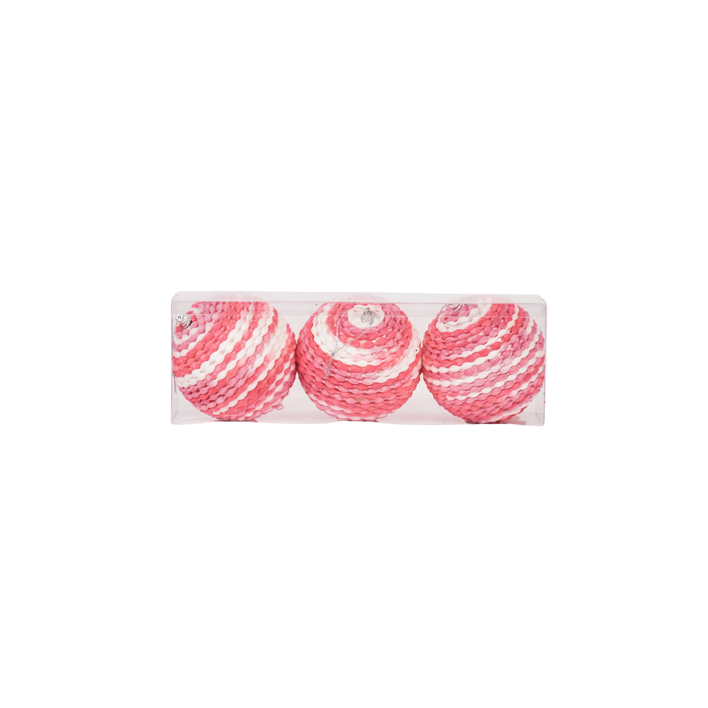 Appendiabiti di Natale, palline di Natale, schiuma, rosa fluorescente, S3, 8 cm