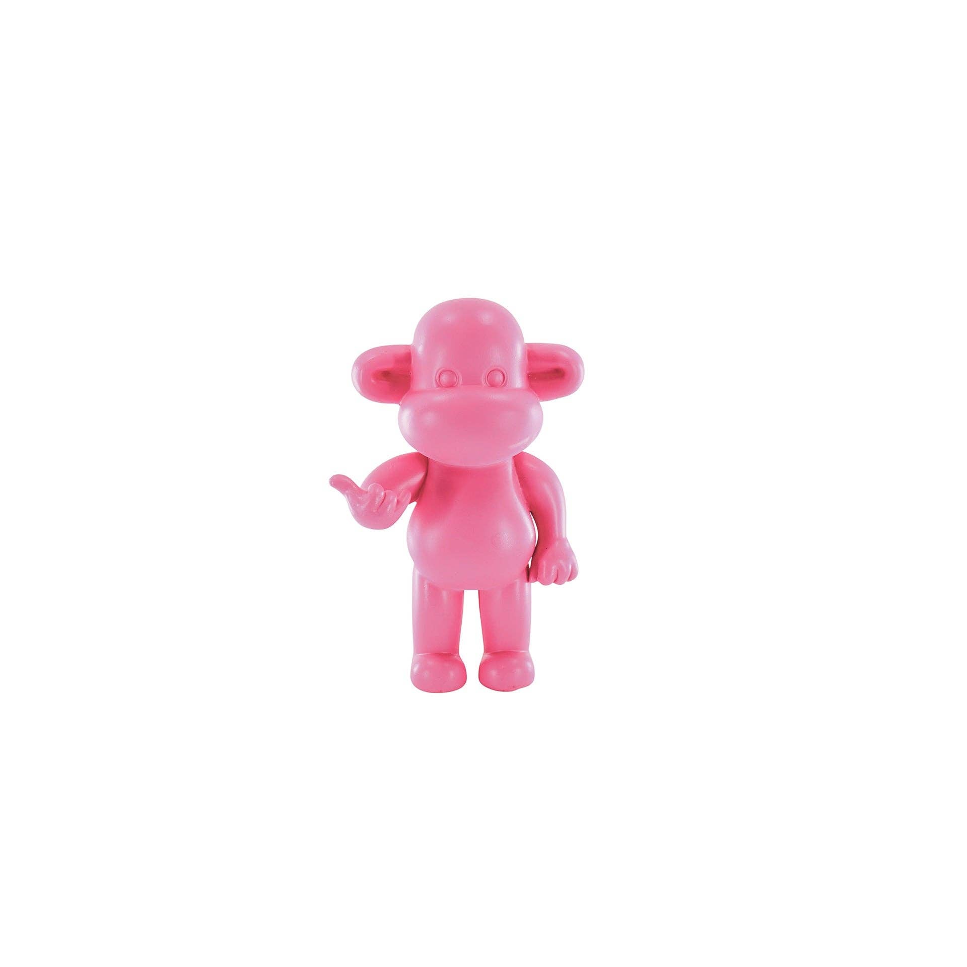 Ornamento - Statuetta Scimmia Hang Loose 'La Leggenda' - Rosa - 11x7x19cm