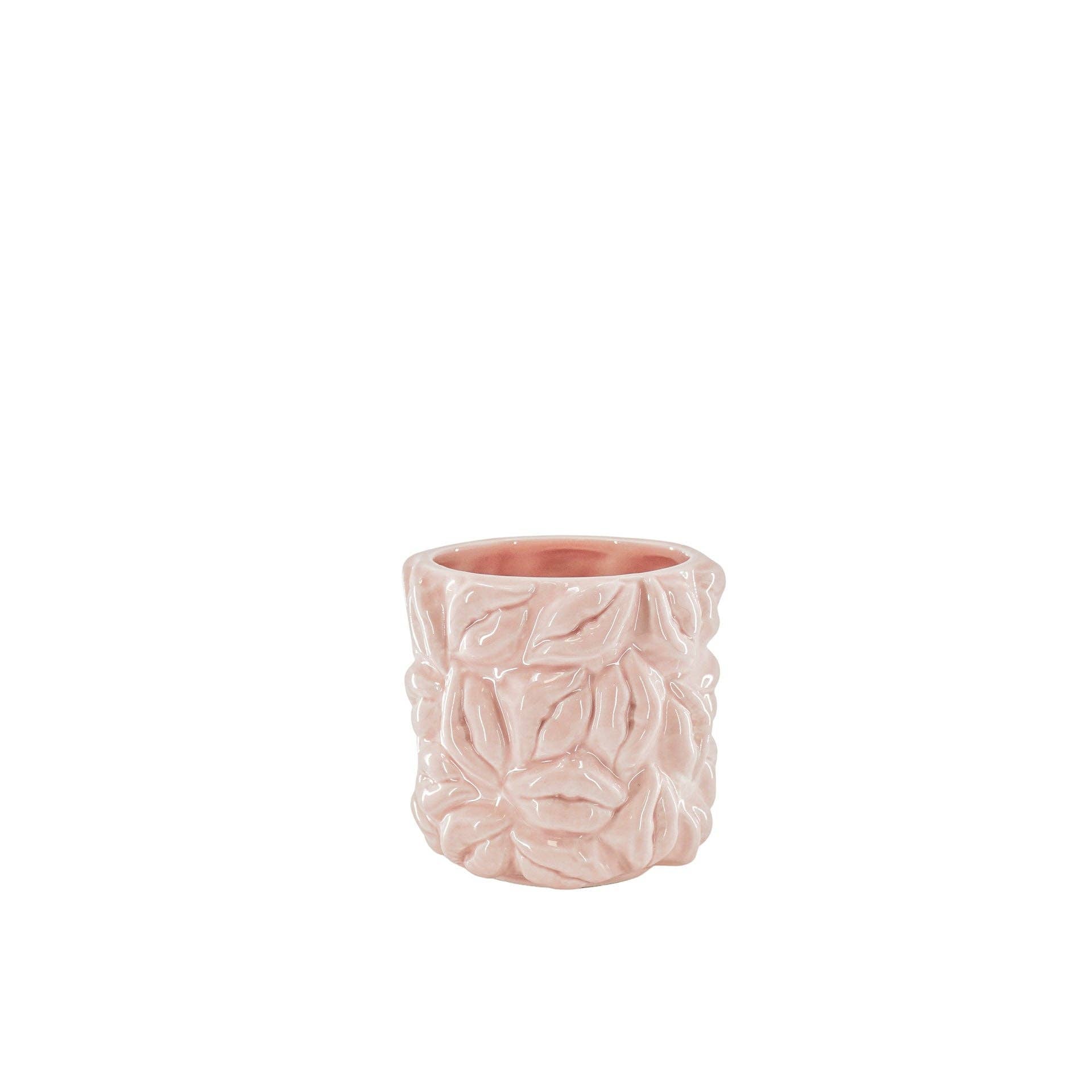 Vasetto - Baci - Ceramica - Rosa chiaro - 11x11x11,5cm