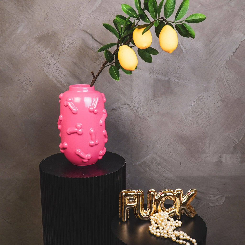 Vaso - Dick - Ceramica - Rosa - 17x17x27cm