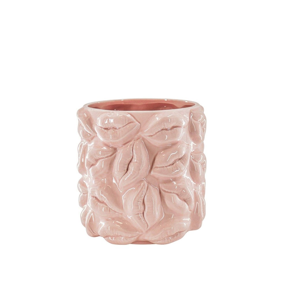 Vaso - Baci - Ceramica - Rosa chiaro - 17,5x17,5x17,5cm