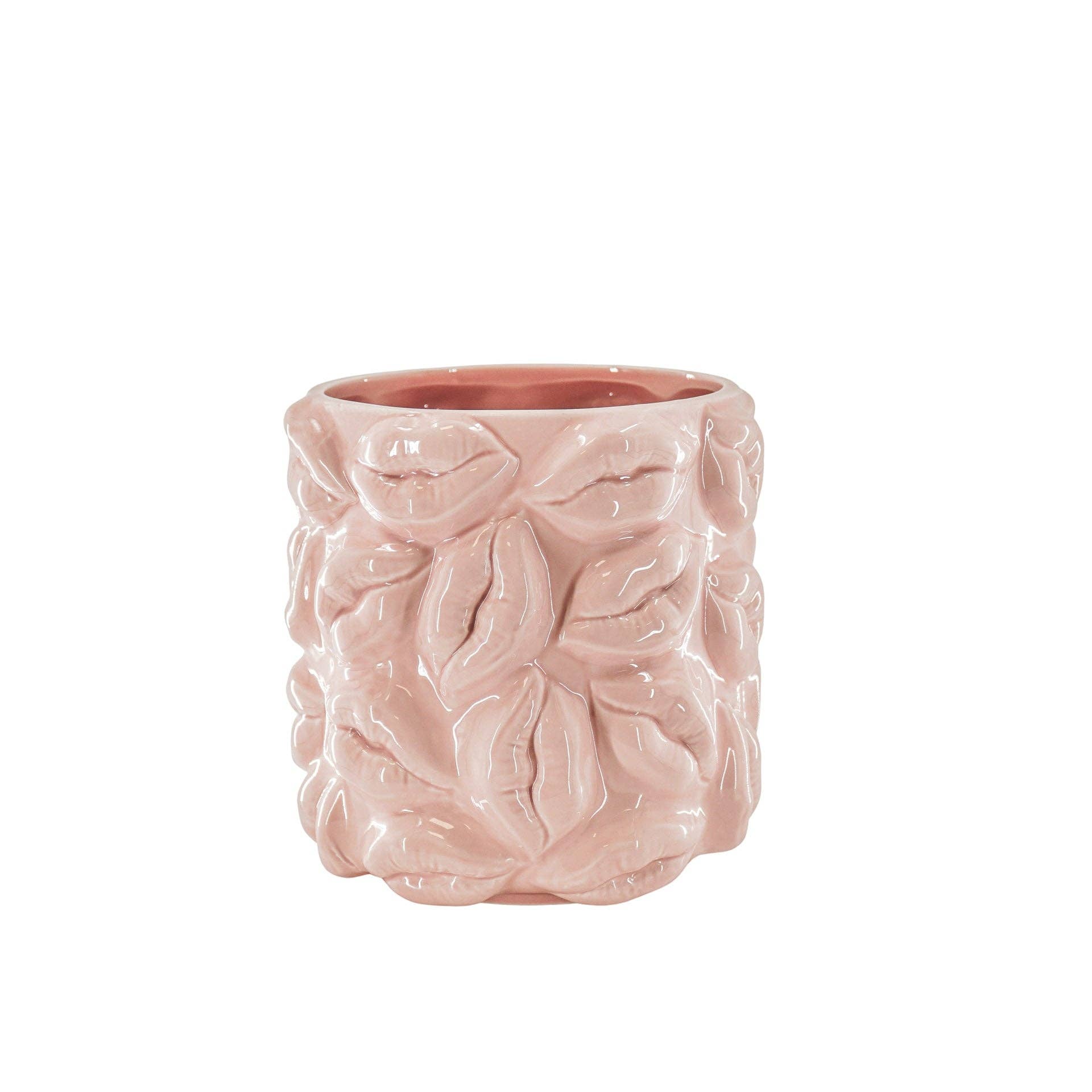 Vaso - Baci - Ceramica - Rosa chiaro - 17,5x17,5x17,5cm