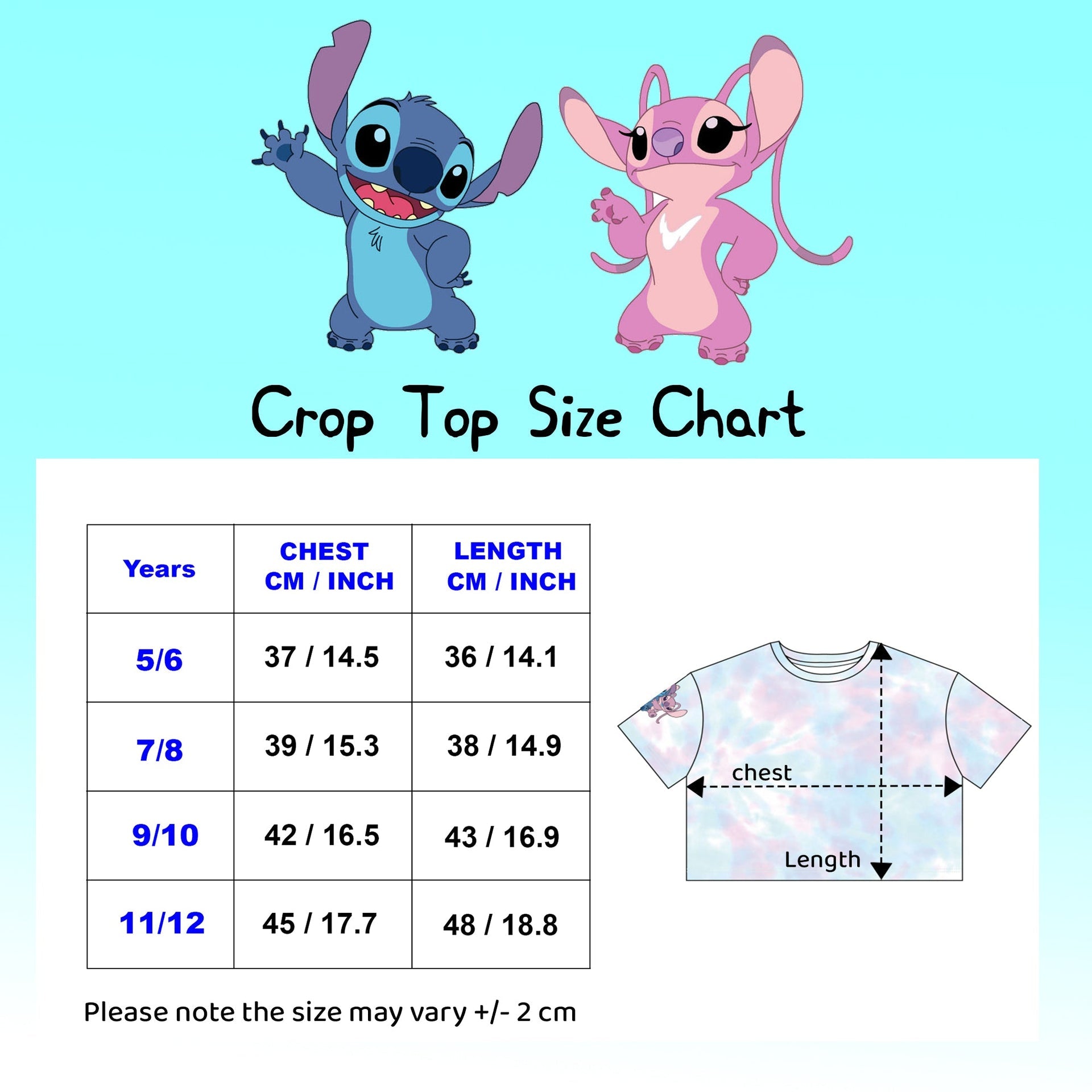 Crop top Stitch – Tie Dye